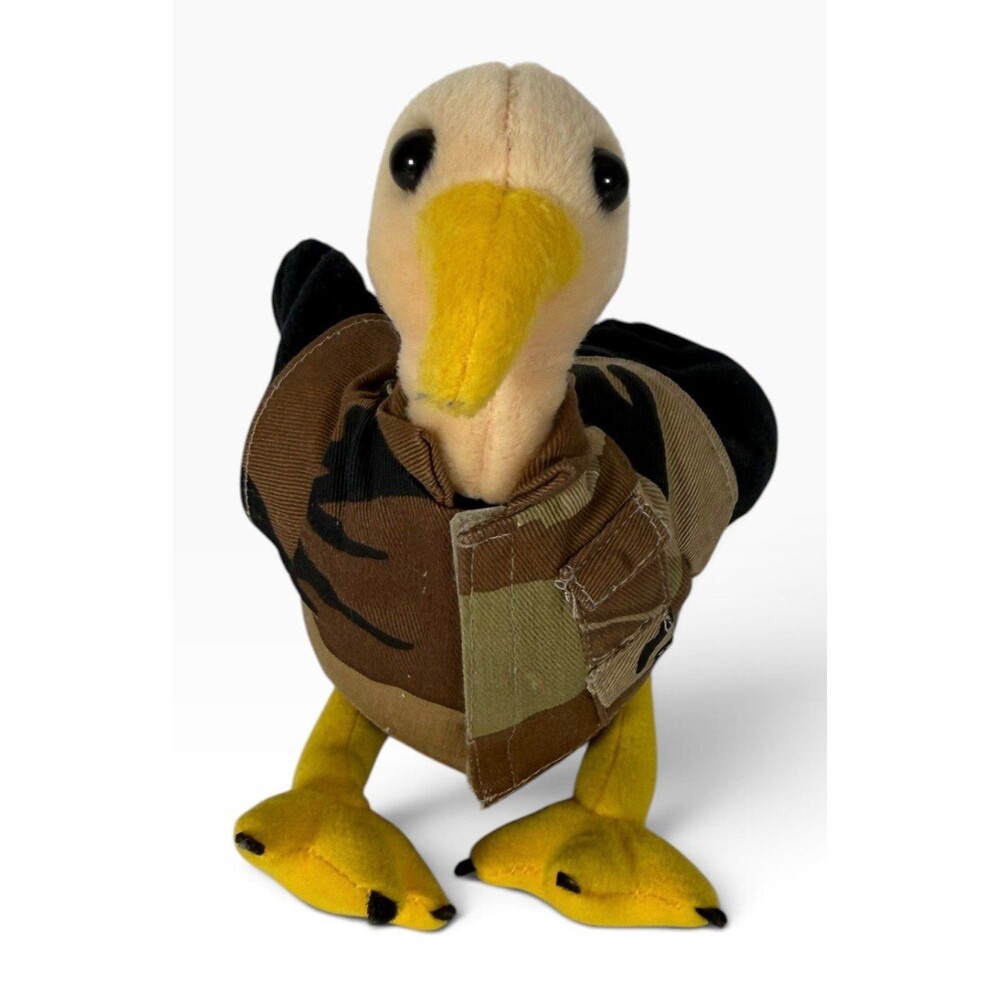 VTG Bean Brigade Sra Scrapper 1999 Plush Army Bird Hawk Eagle Camo Uniform